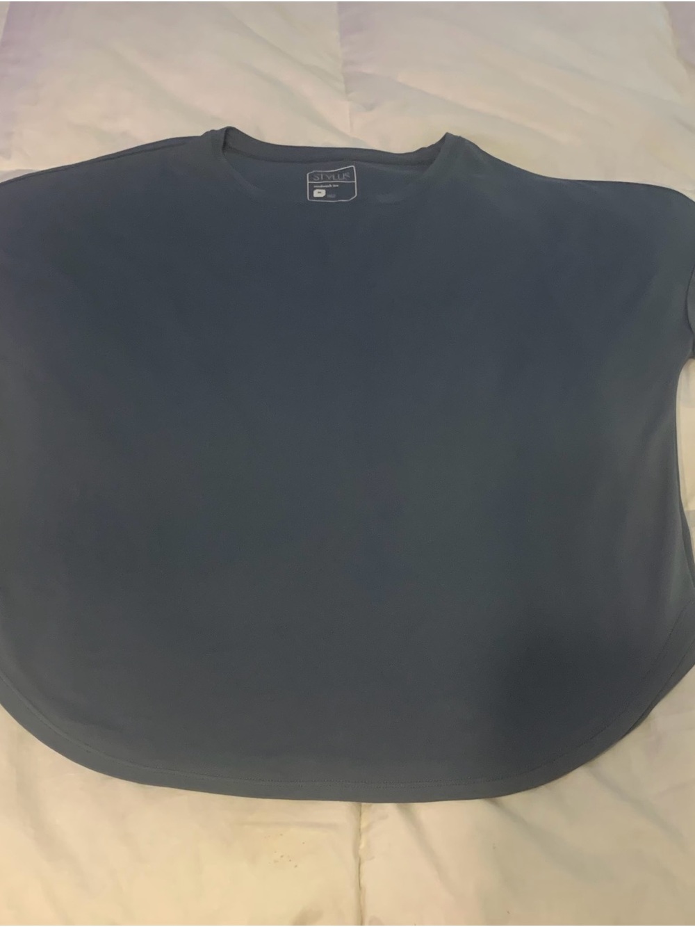 STYLUS Sandwashed Women’s Short Sleeve Crew Tee in Slate Blue
